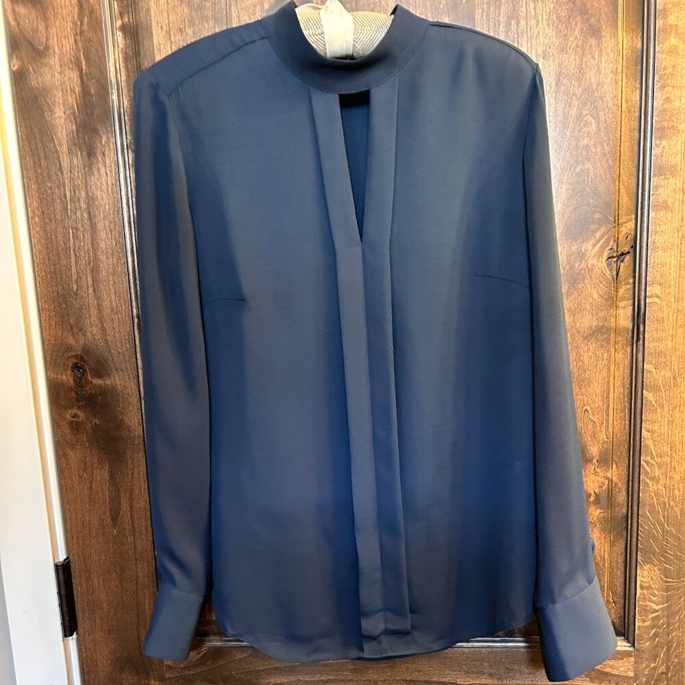 White House Black Market Sheer Blouse with Elegant Details*